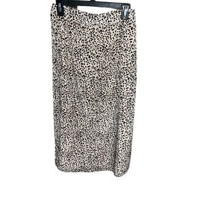 EUC Pink Lily Leopard Print Midi Skirt